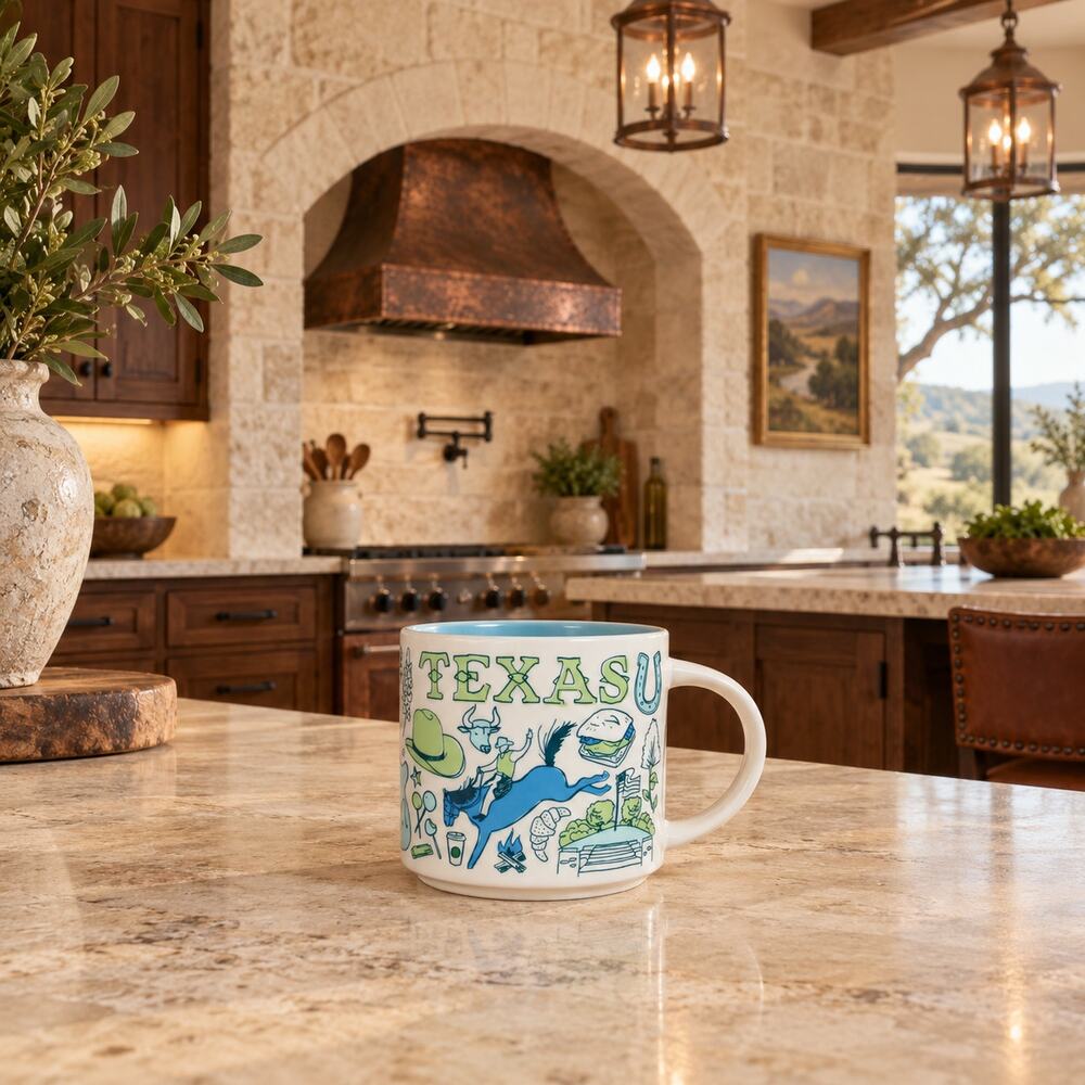 Starbucks Texas Been There Series Blue V3 Mug 14oz Rare HTF